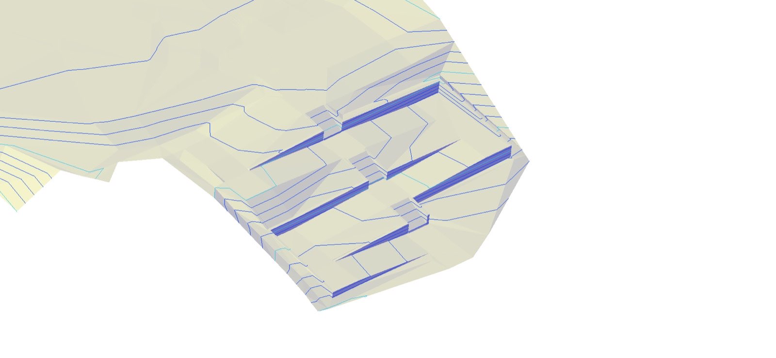 Civil 3D proposed grading surface in 3D