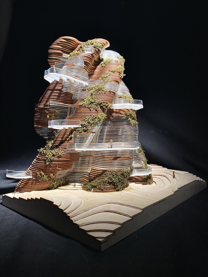 Terraced landscape study model